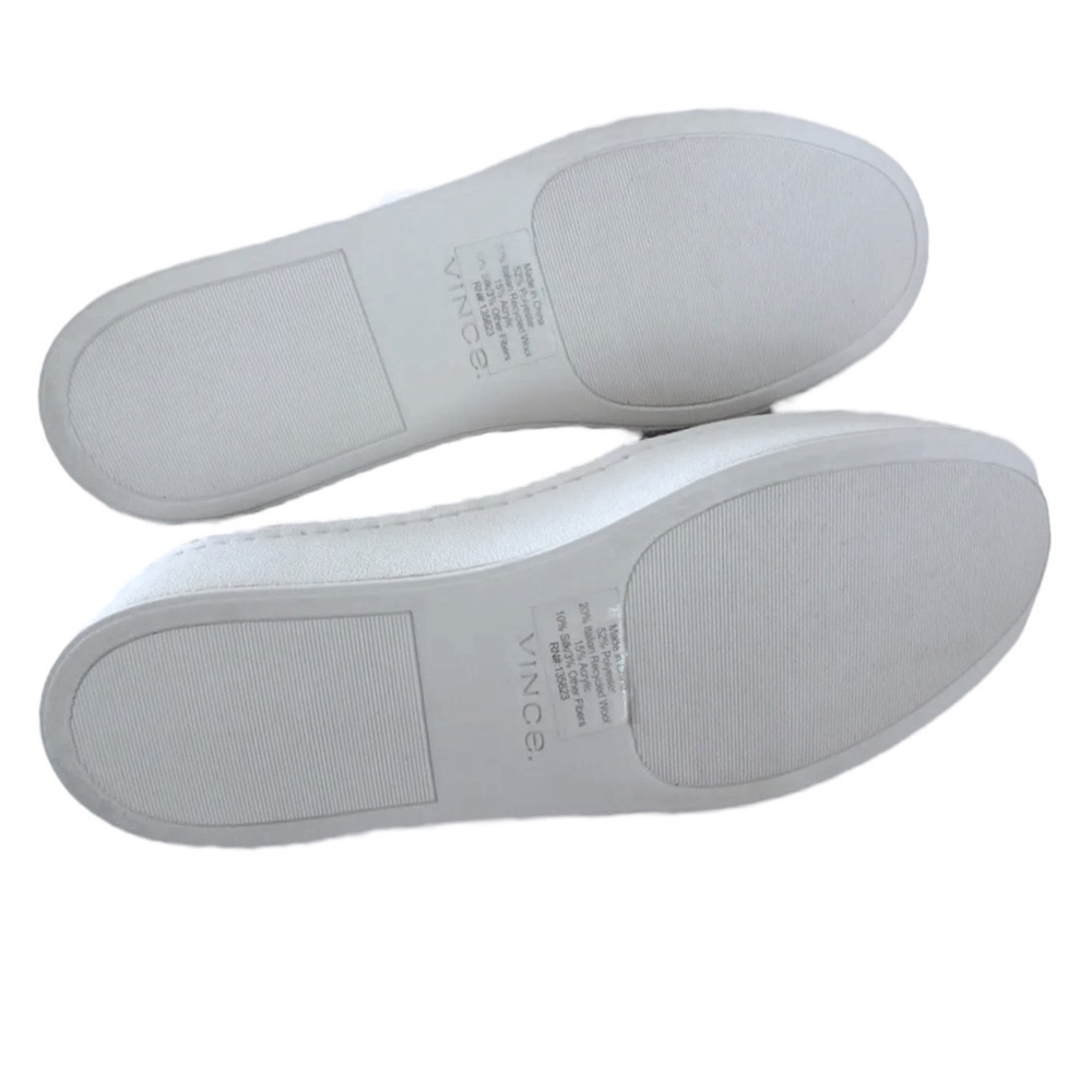 $225 Vince Warren Platform Sneakers 8 Gray Tweed Round Toe Notched Vamp Slip On - Picture 11 of 15